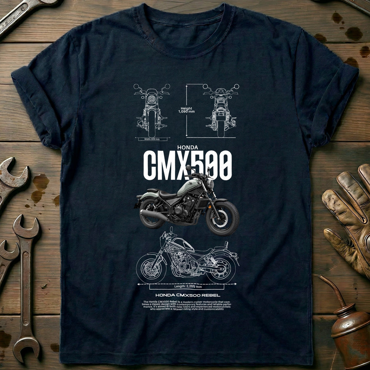 Navy - HONDA CMX500 REBEL T Shirt