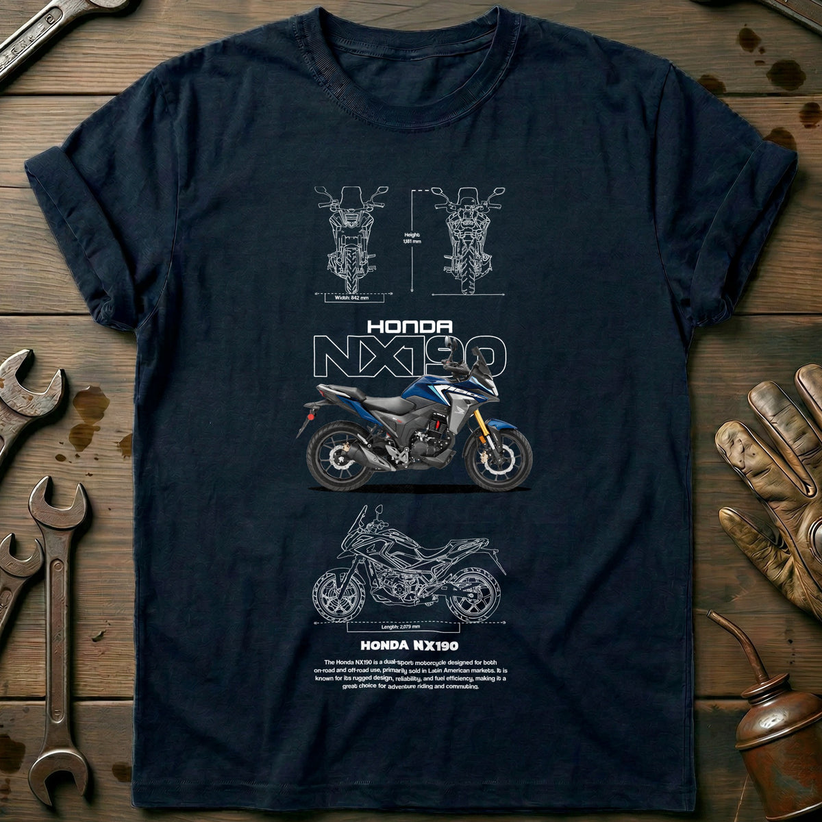 Navy - HONDA NX190 T Shirt
