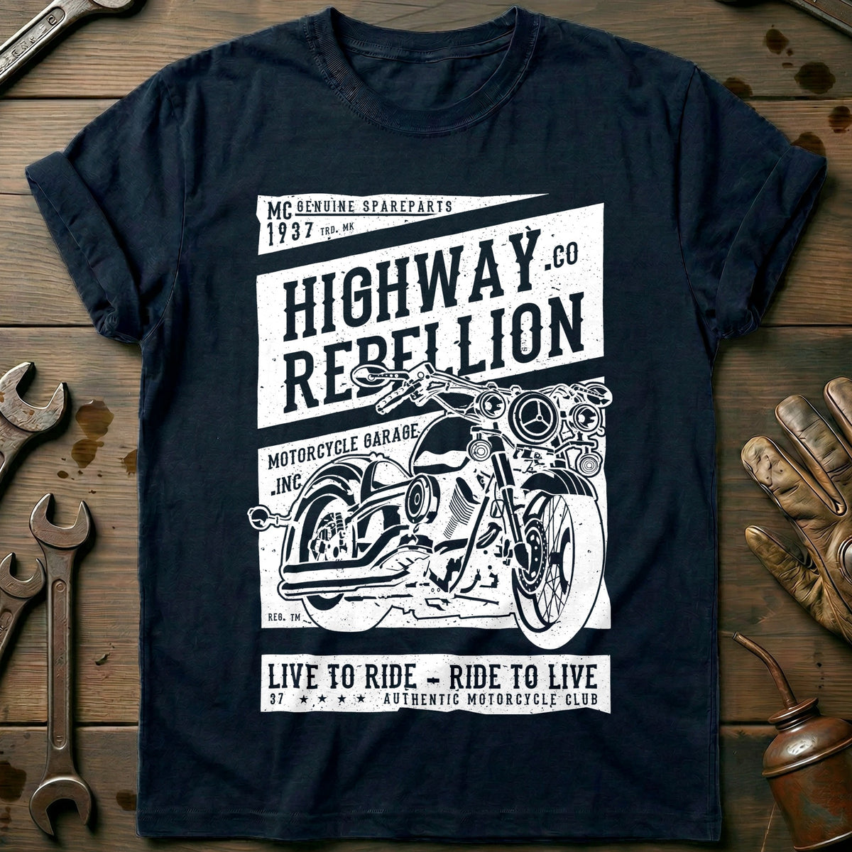 Navy - Highway Rebellion T Shirt