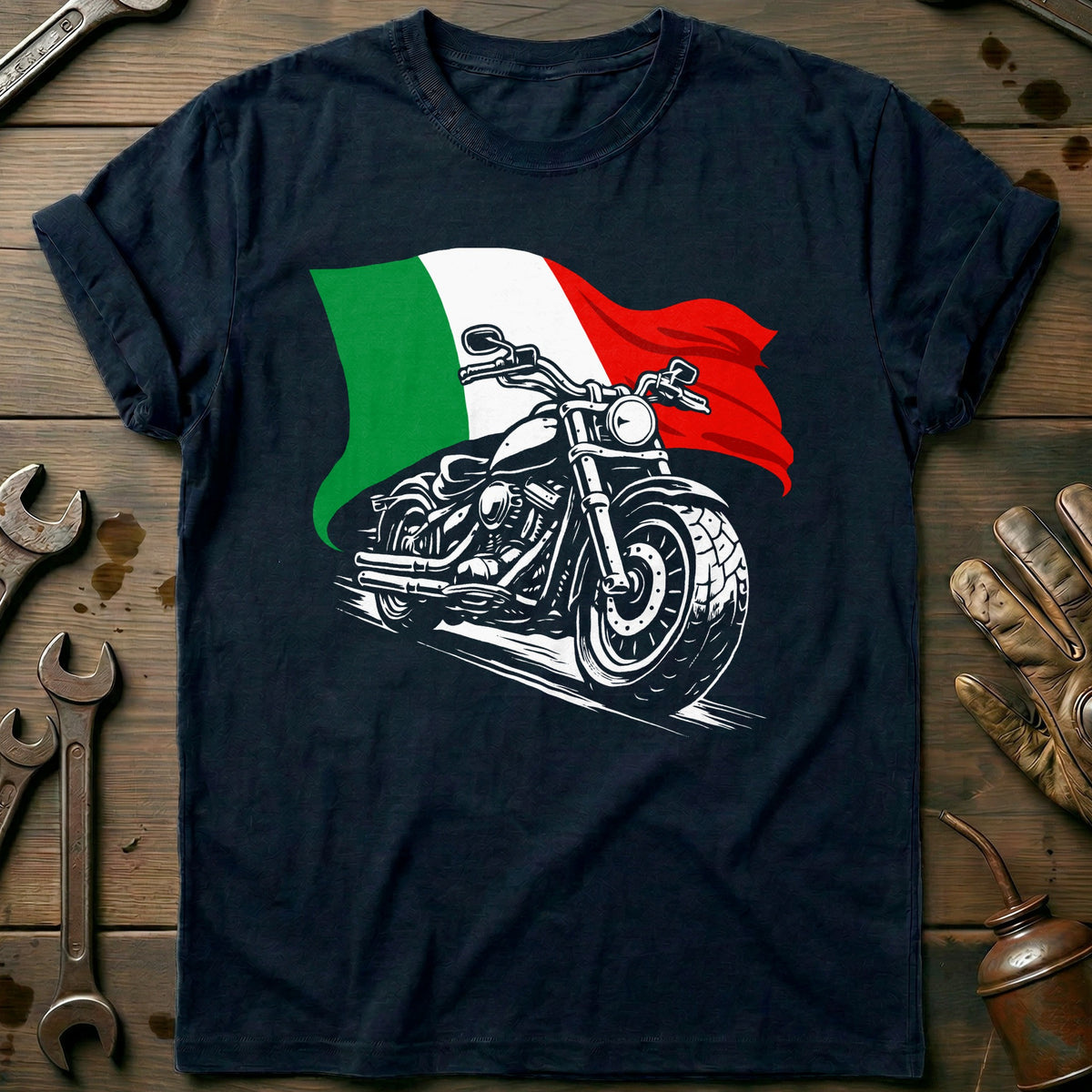 Navy - ITALY BIKER 026 T Shirt