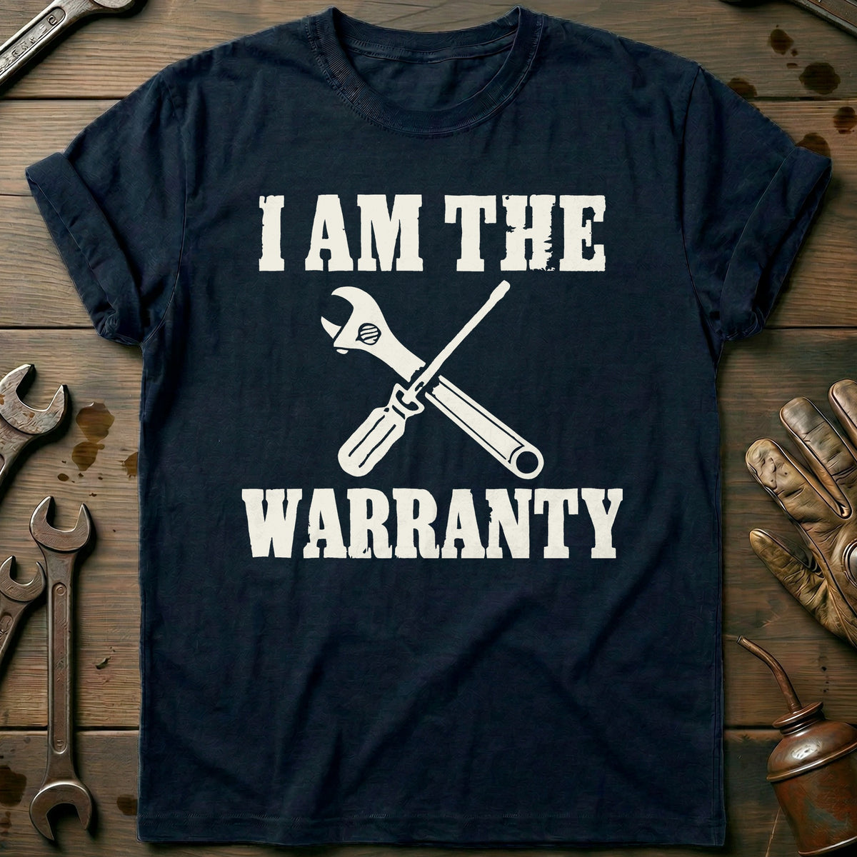 Navy - I AM THE WARRANTY 026 T Shirt