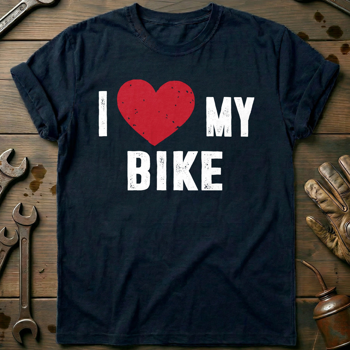 Navy - I LOVE MY BIKE 028 T Shirt