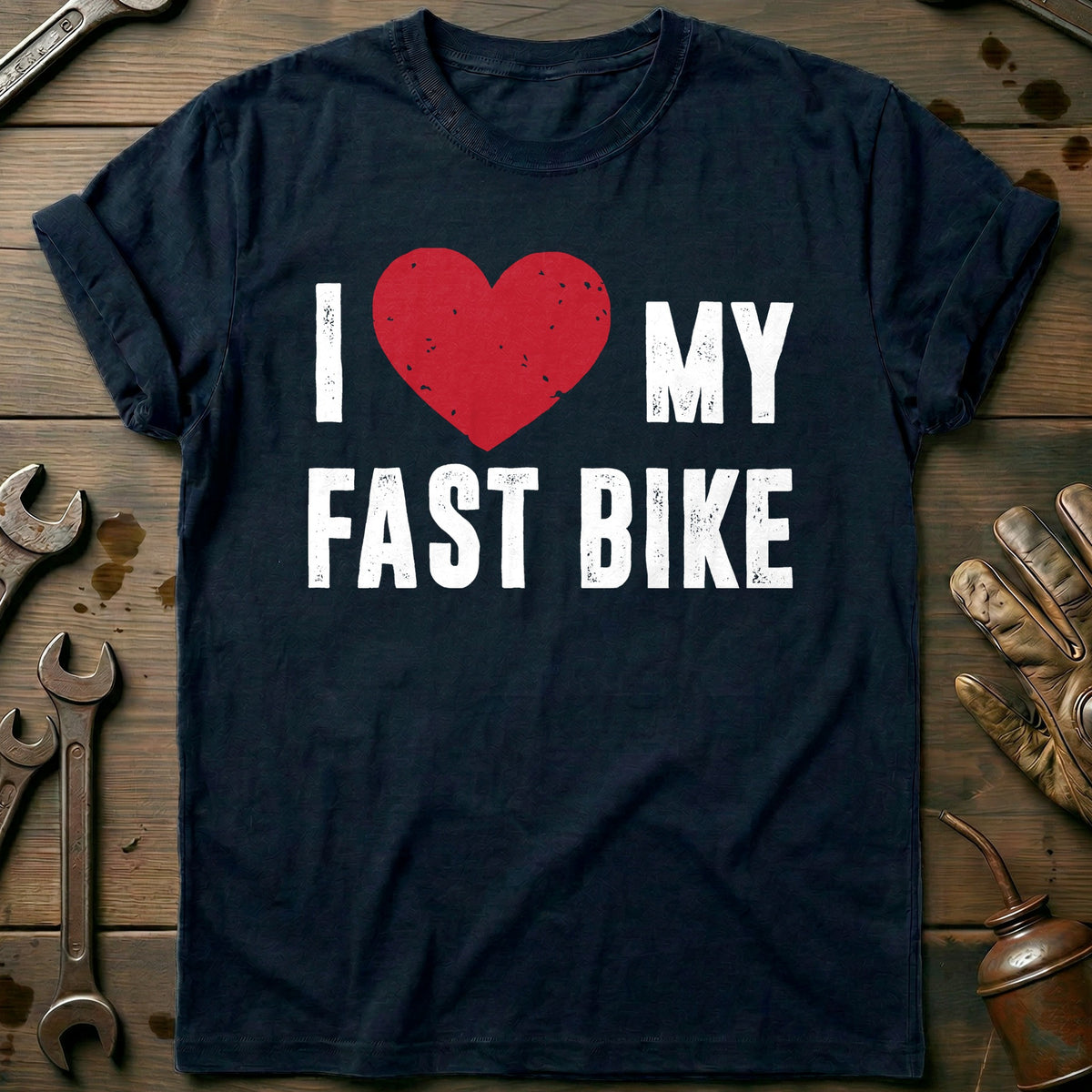 Navy - I LOVE MY FAST BIKE 028 T Shirt