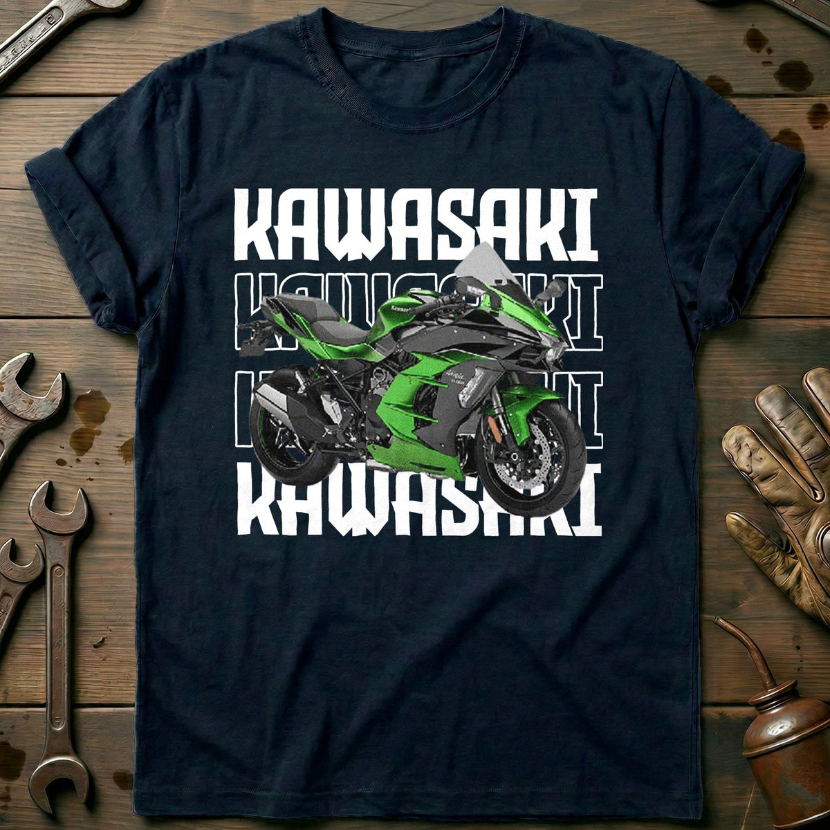 Navy - KAWASAKI H2R 028 T Shirt