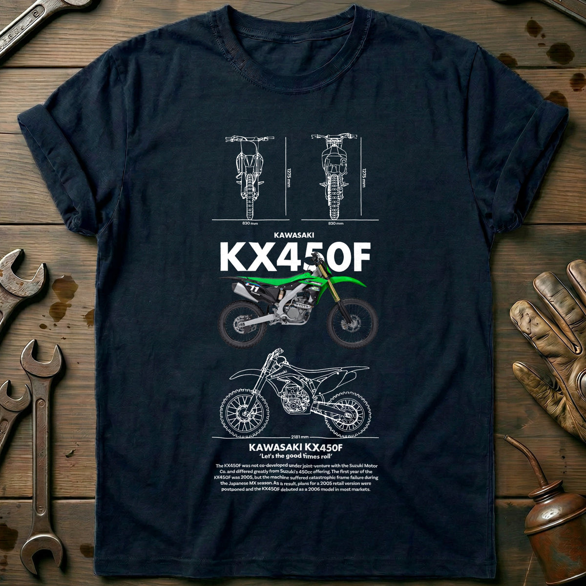 Navy - KAWASAKI KX450F W (1) T Shirt