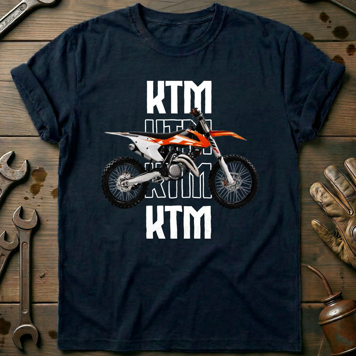 Navy - KTM MOTOCROS WHITE 028 T Shirt