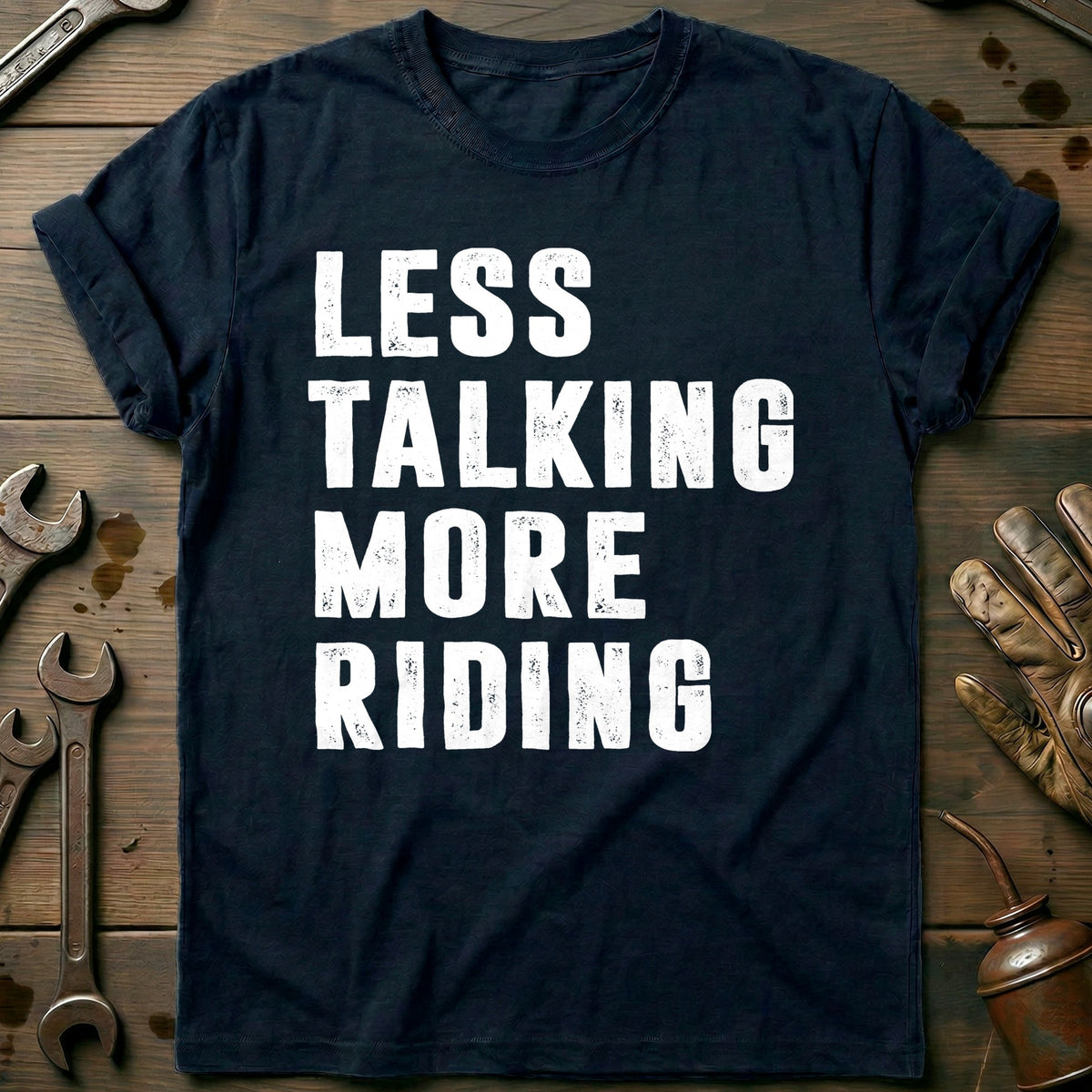 Navy - LESS TALK MORE RIDE 026 T Shirt