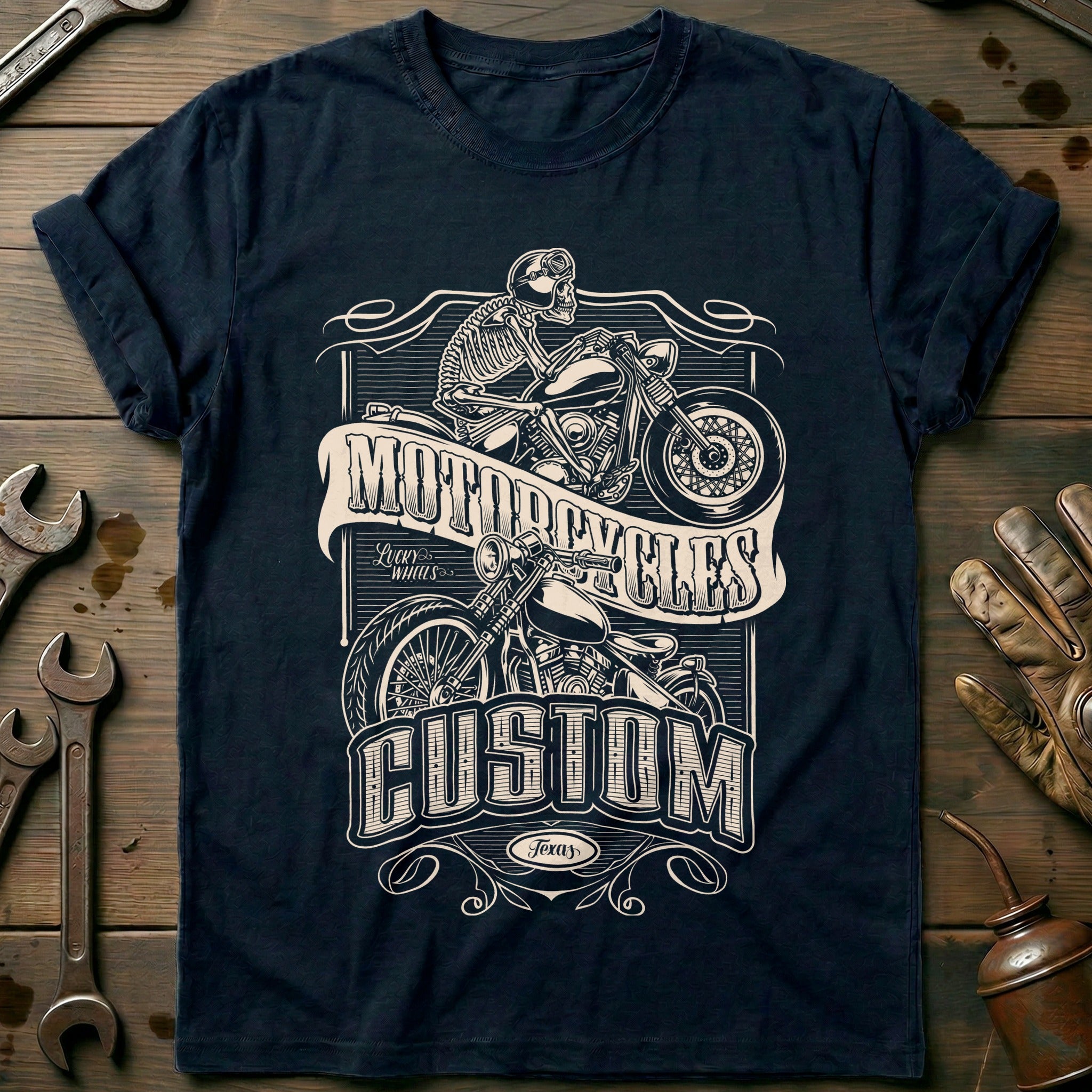 Navy - Lucky Wheels T-Shirt