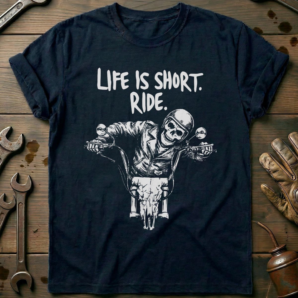 Navy - Life Is Short 34 T Shirt