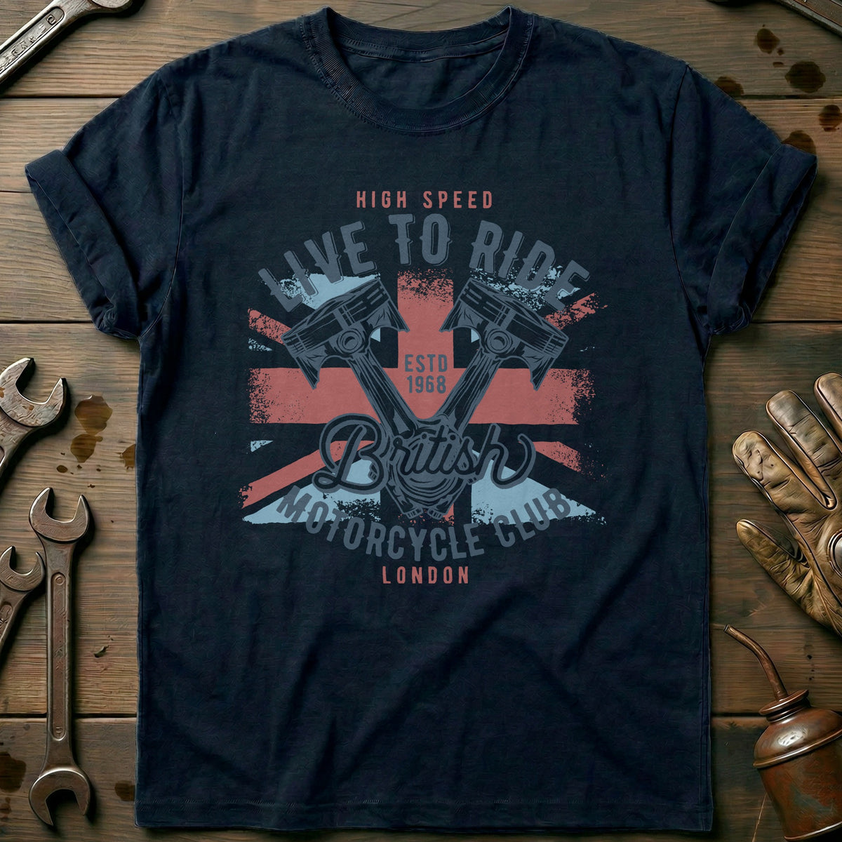 Navy - Live to Ride - T-Shirt