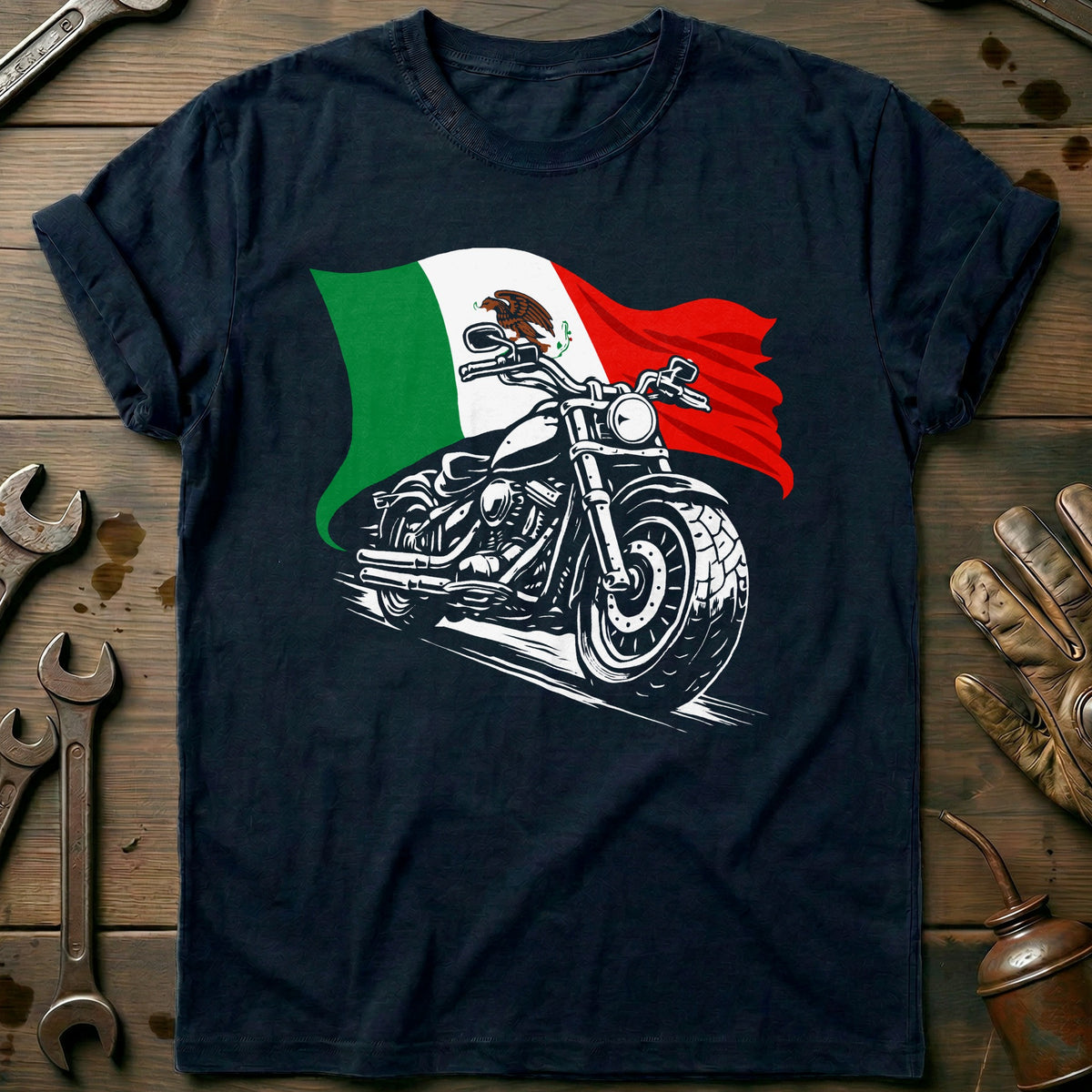 Navy - MEXICO BIKER 026 T Shirt