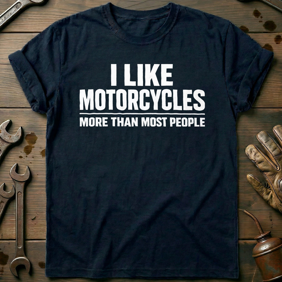 Navy - MOTORCYCLES MORE THAN PEOPLE 026 T Shirt