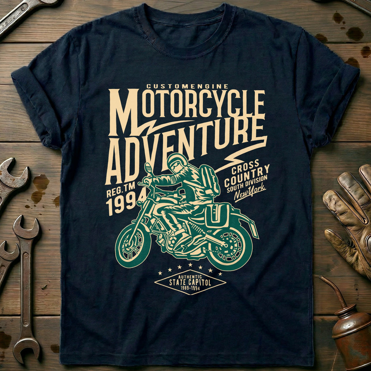 Navy - Motorcycle T-Shirt