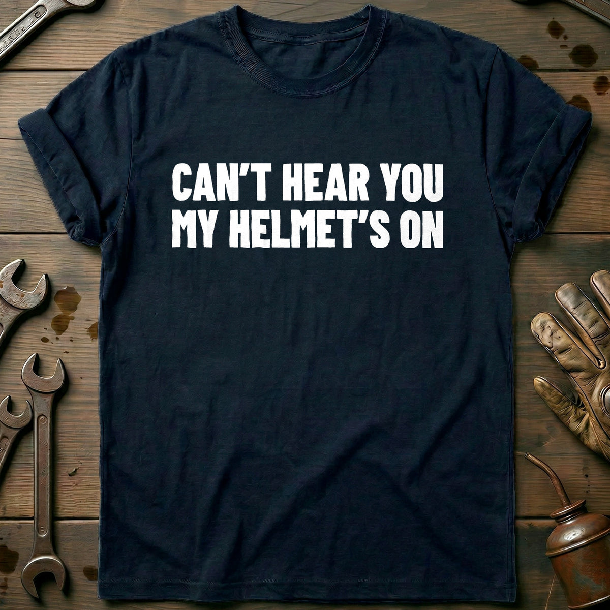 Navy - MY HELMET IS ON 026 T Shirt