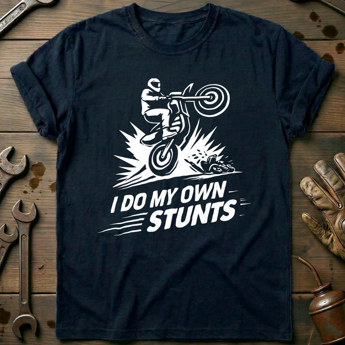 Navy - MY OWN STUNTS 026 T Shirt