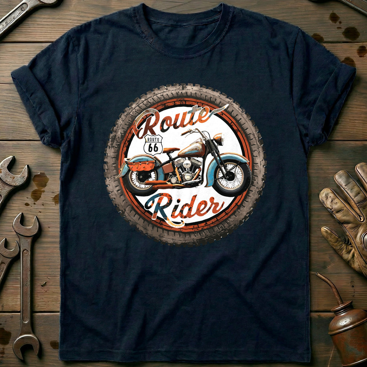Navy - I Like My Motorcycle 24 T Shirt