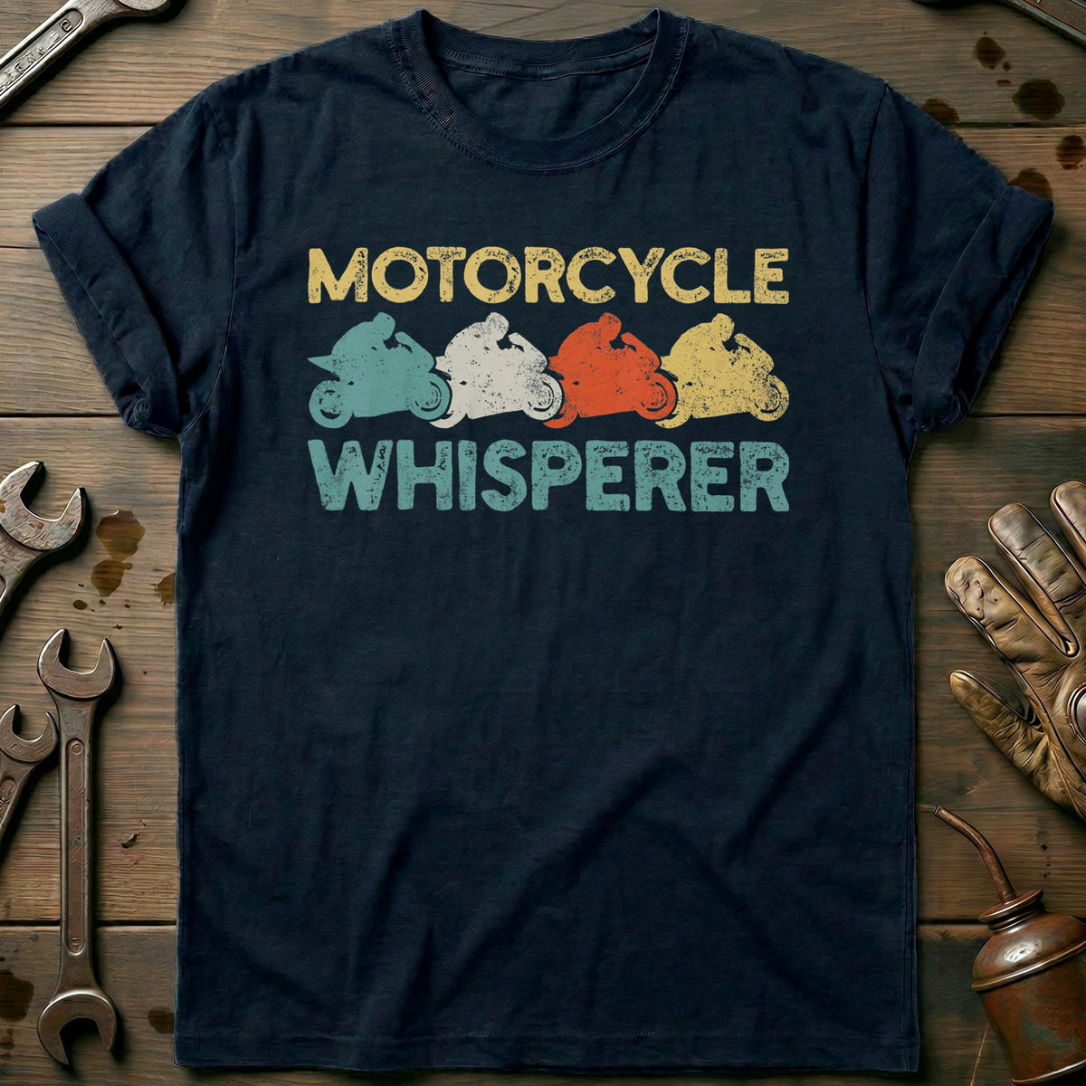 Navy - Motorcycle Biker T-Shirt