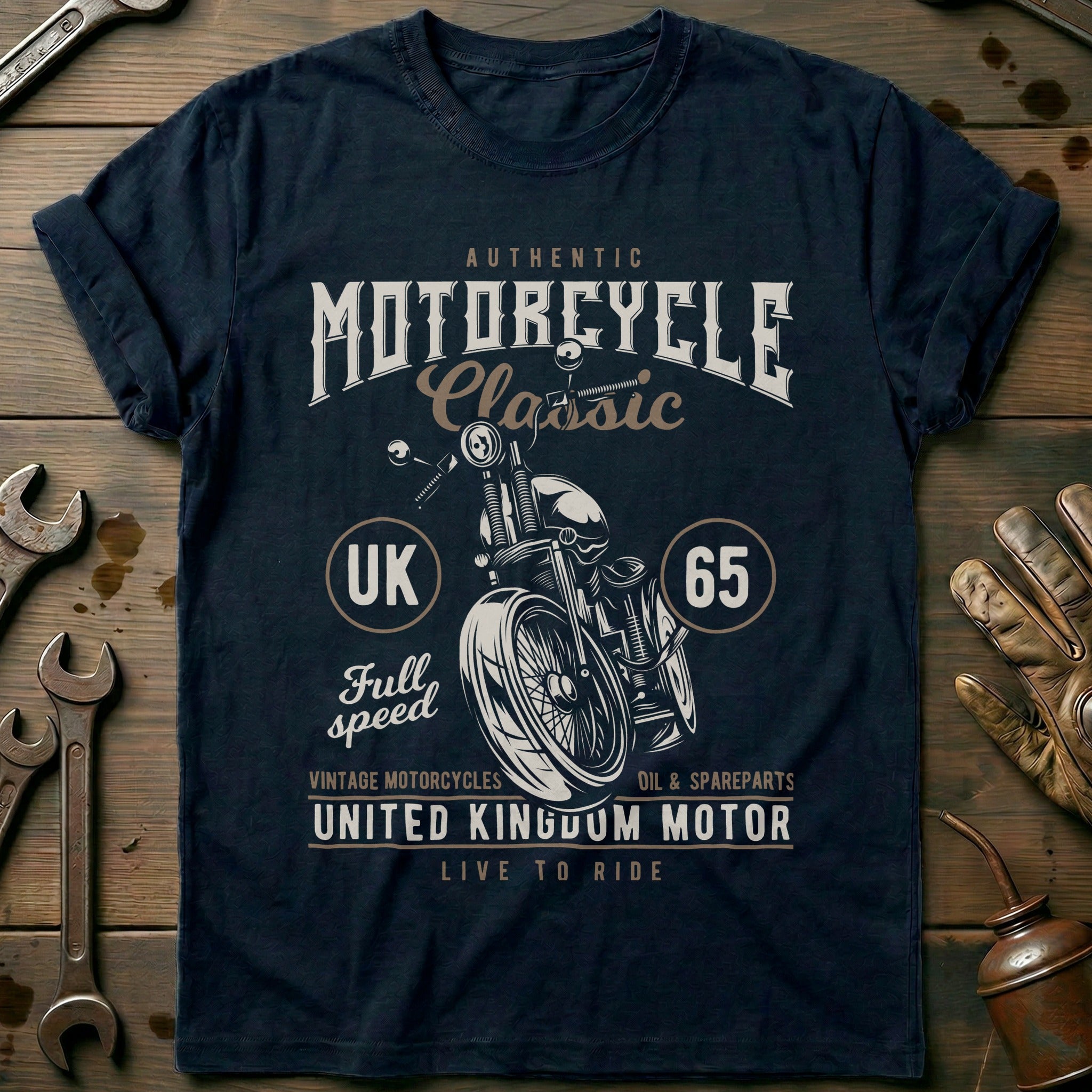 Navy - UK Motorcycle T-Shirt
