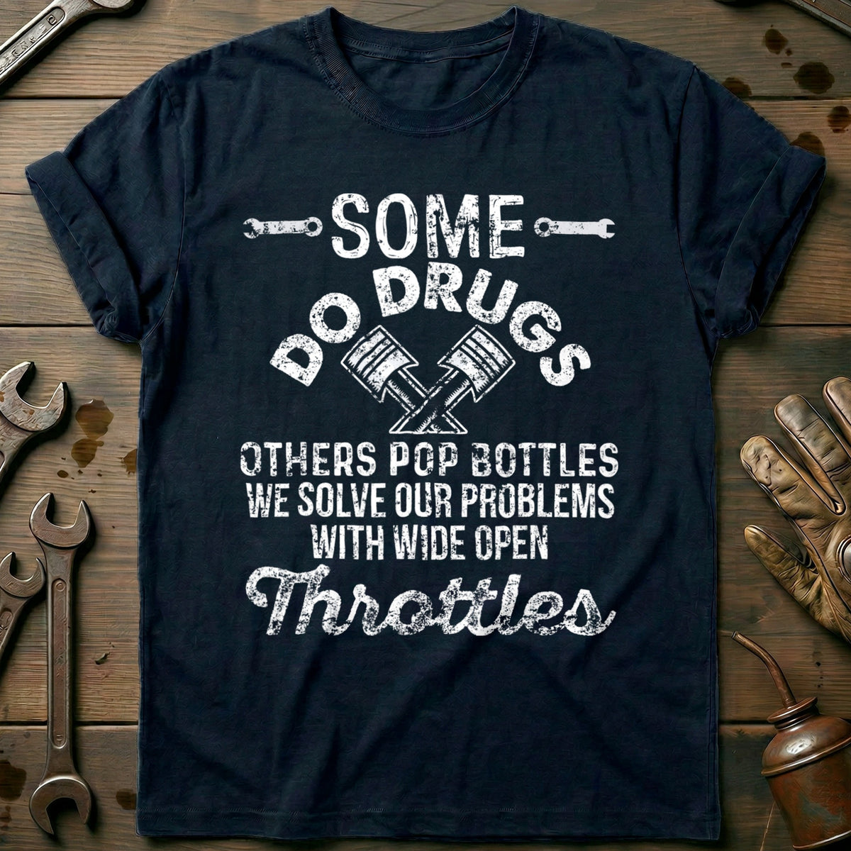 Navy - Motorcycle Hero - T-Shirt