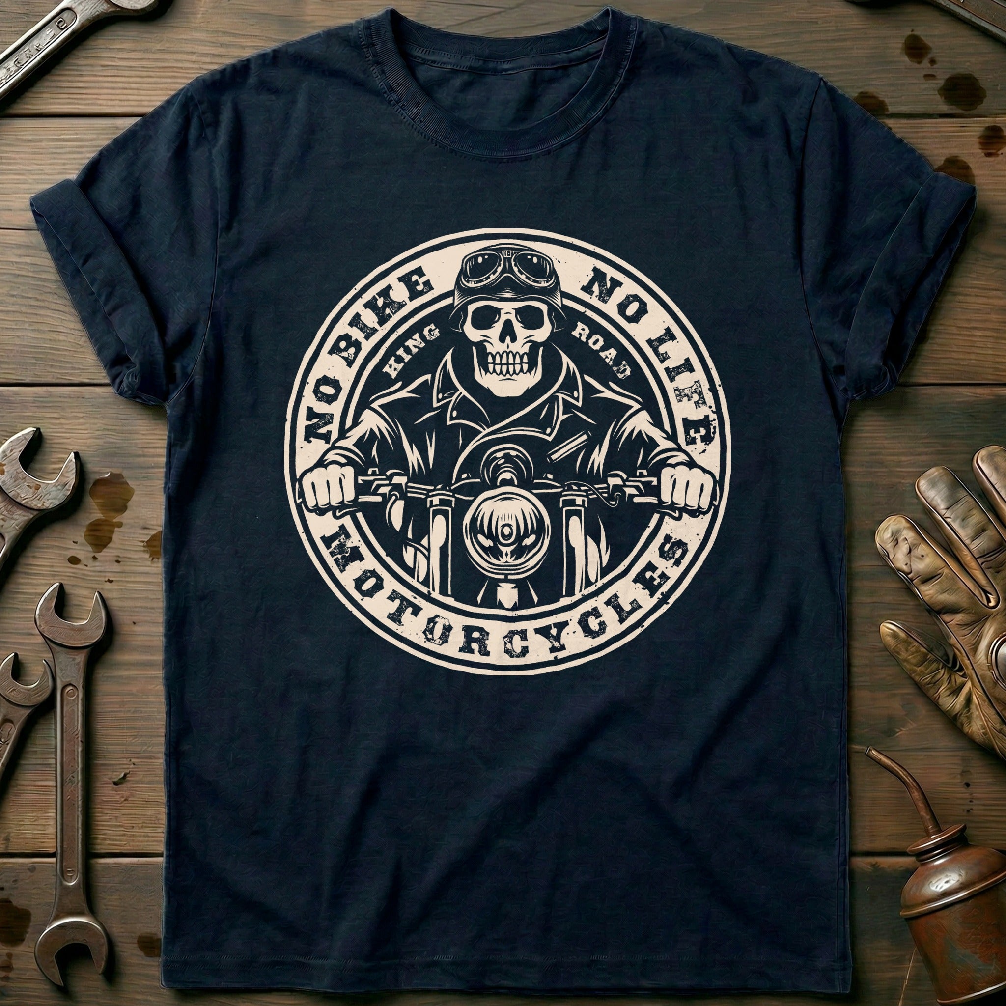 Navy - No Bike No Life T-Shirt