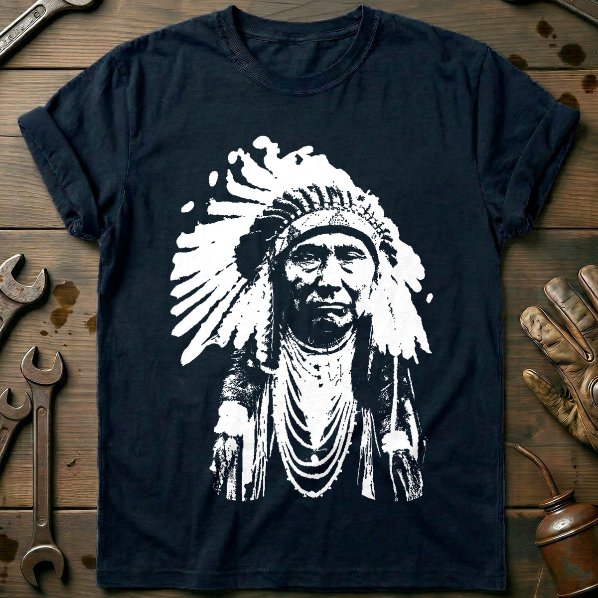 Navy - Native American T-Shirt