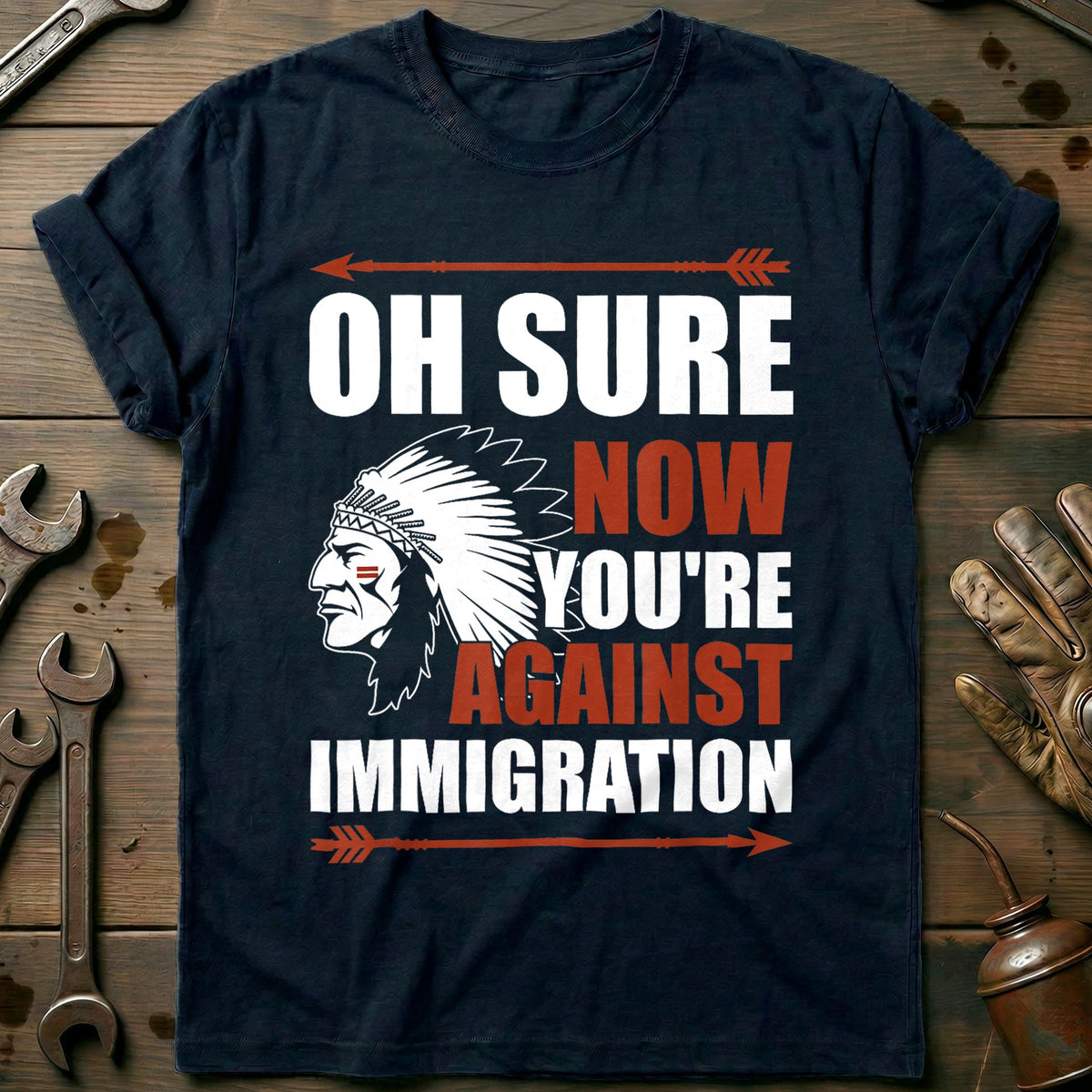 Navy - Native American T-Shirt