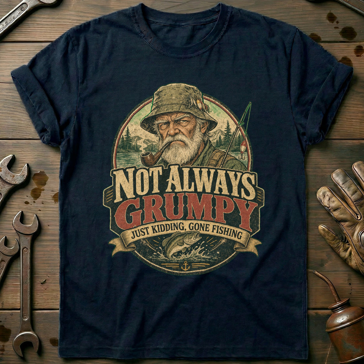 Navy - Im Not Always Grumpy 4 T Shirt