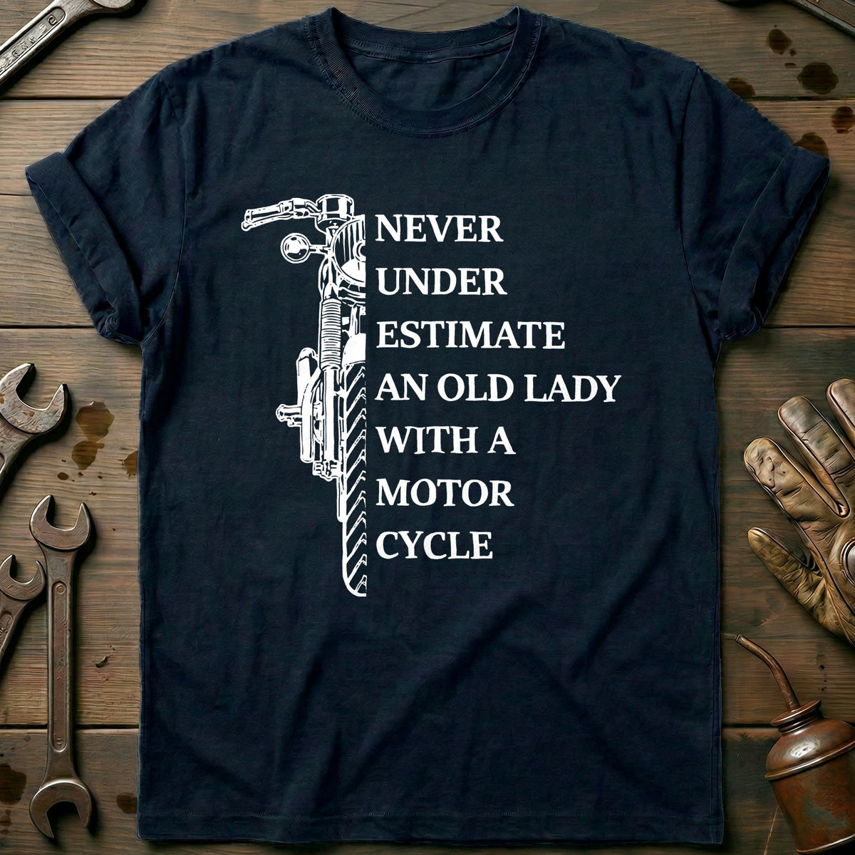 Navy - OLD LADY BIKE 026 T Shirt