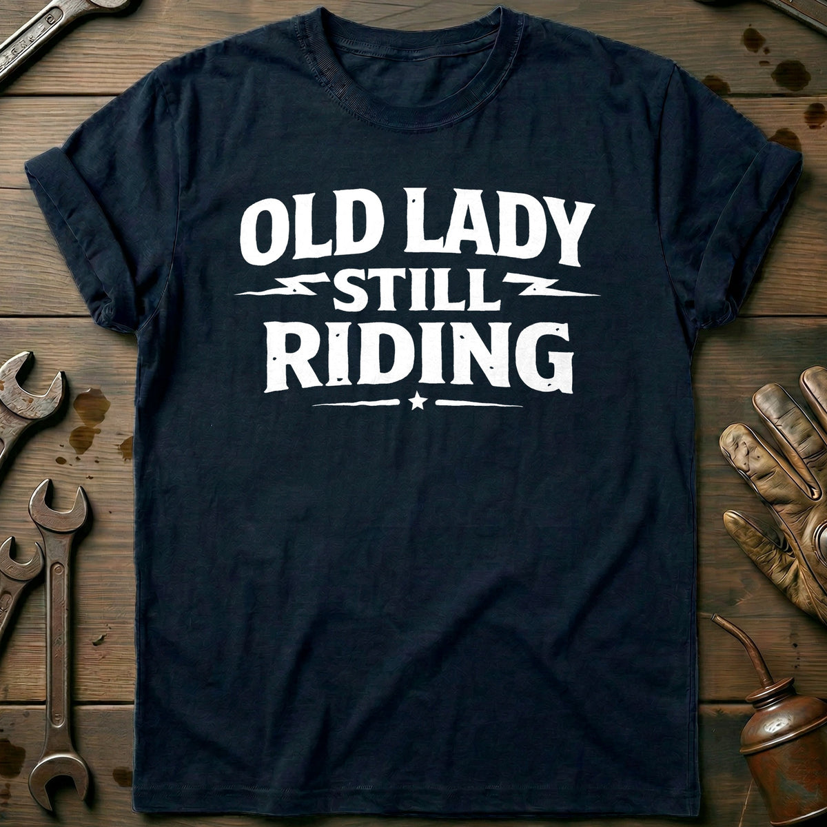 Navy - OLD LADY STILL RIDING 026 T Shirt