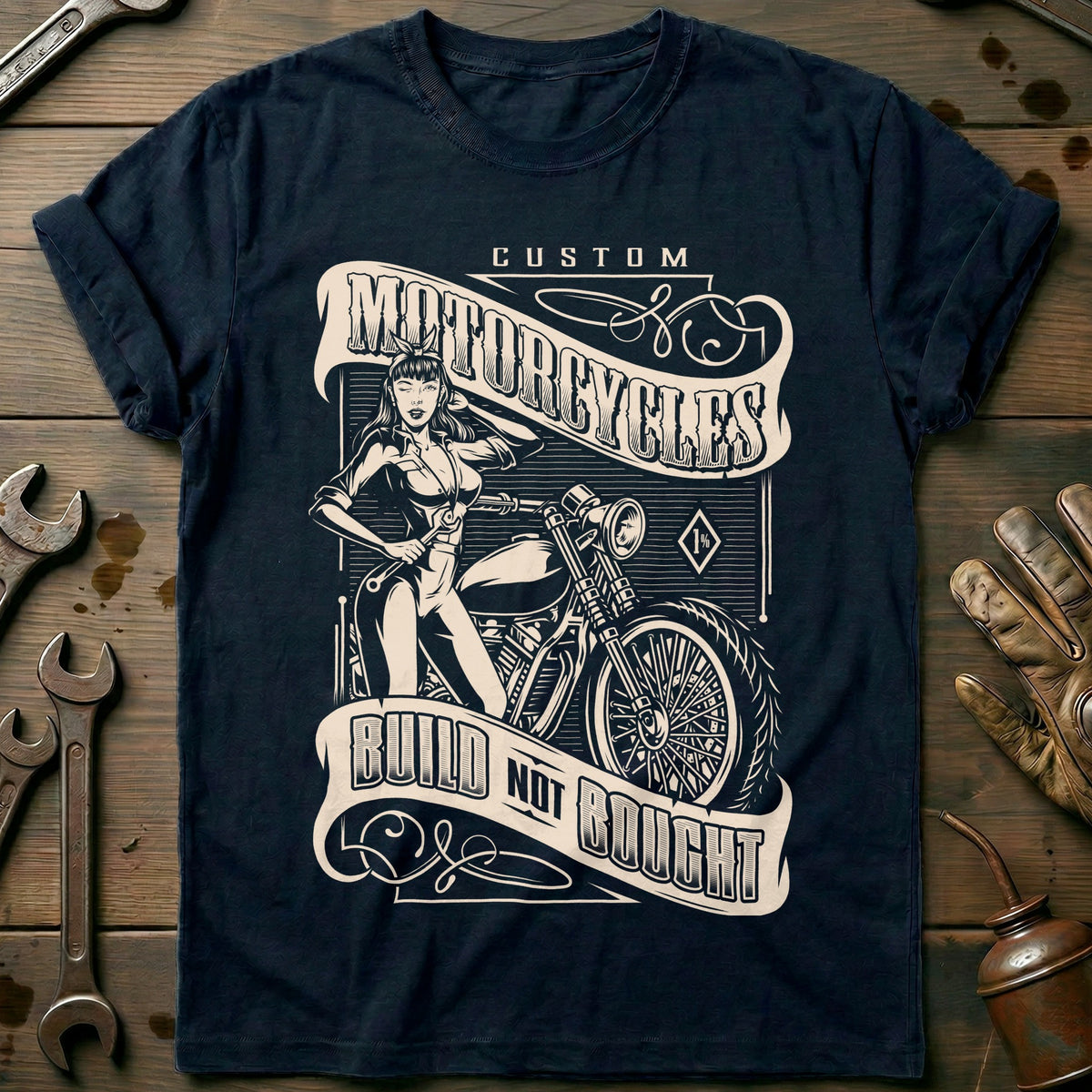 Navy - Pin Up Girl T-Shirt