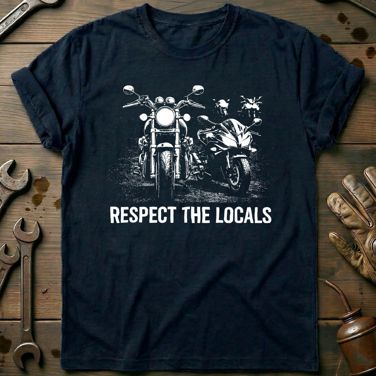 Navy - RESPECT THE LOCALS 026 T Shirt