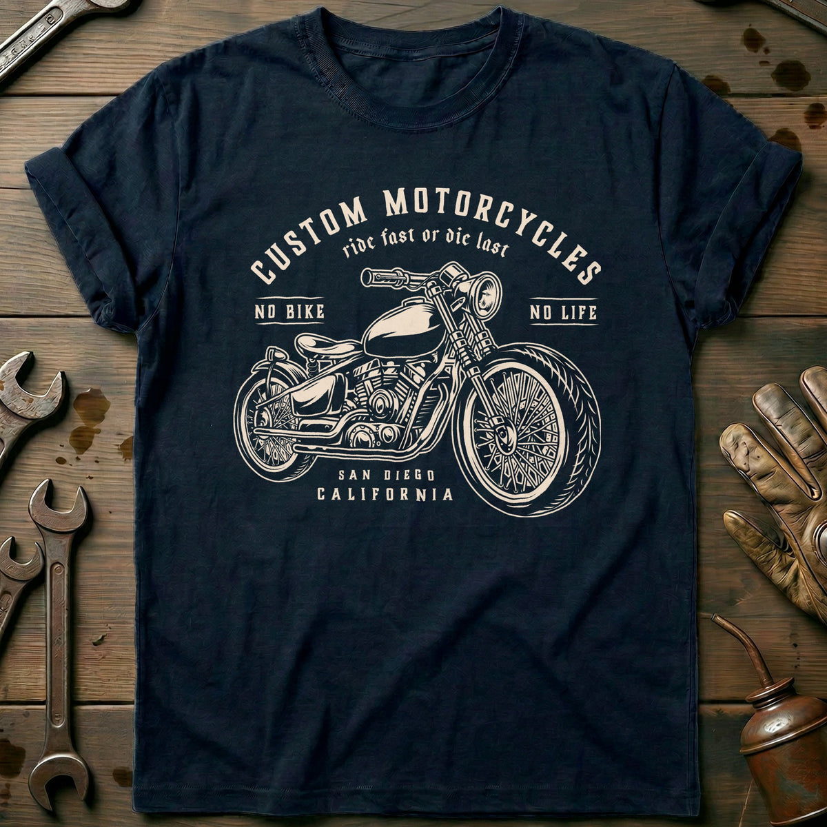Navy - Ride Fast Die T-Shirt