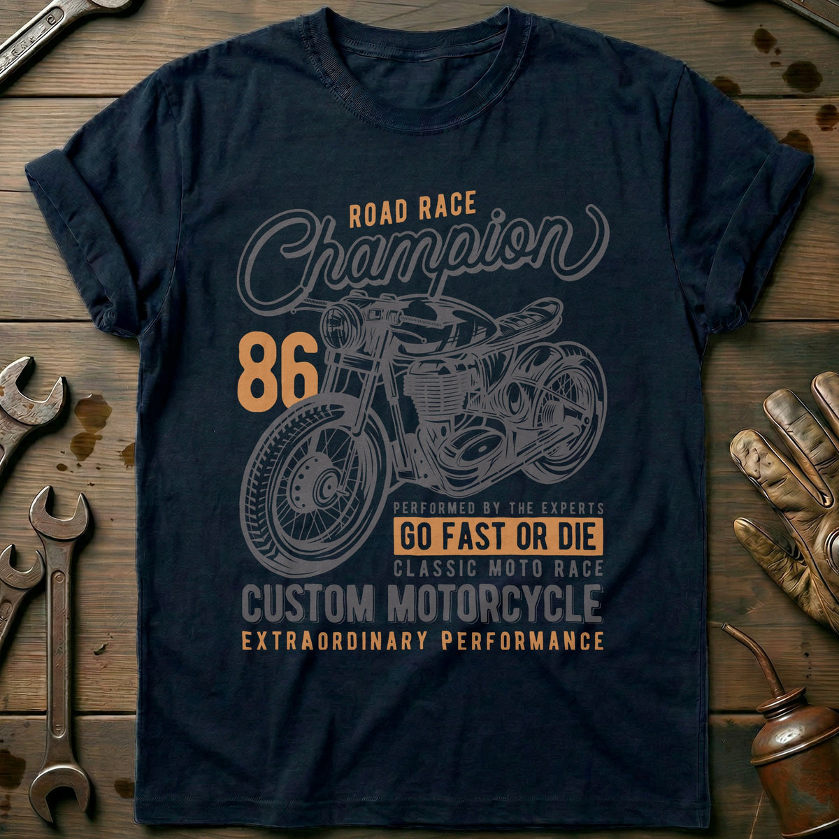 Navy - Road Race T-Shirt