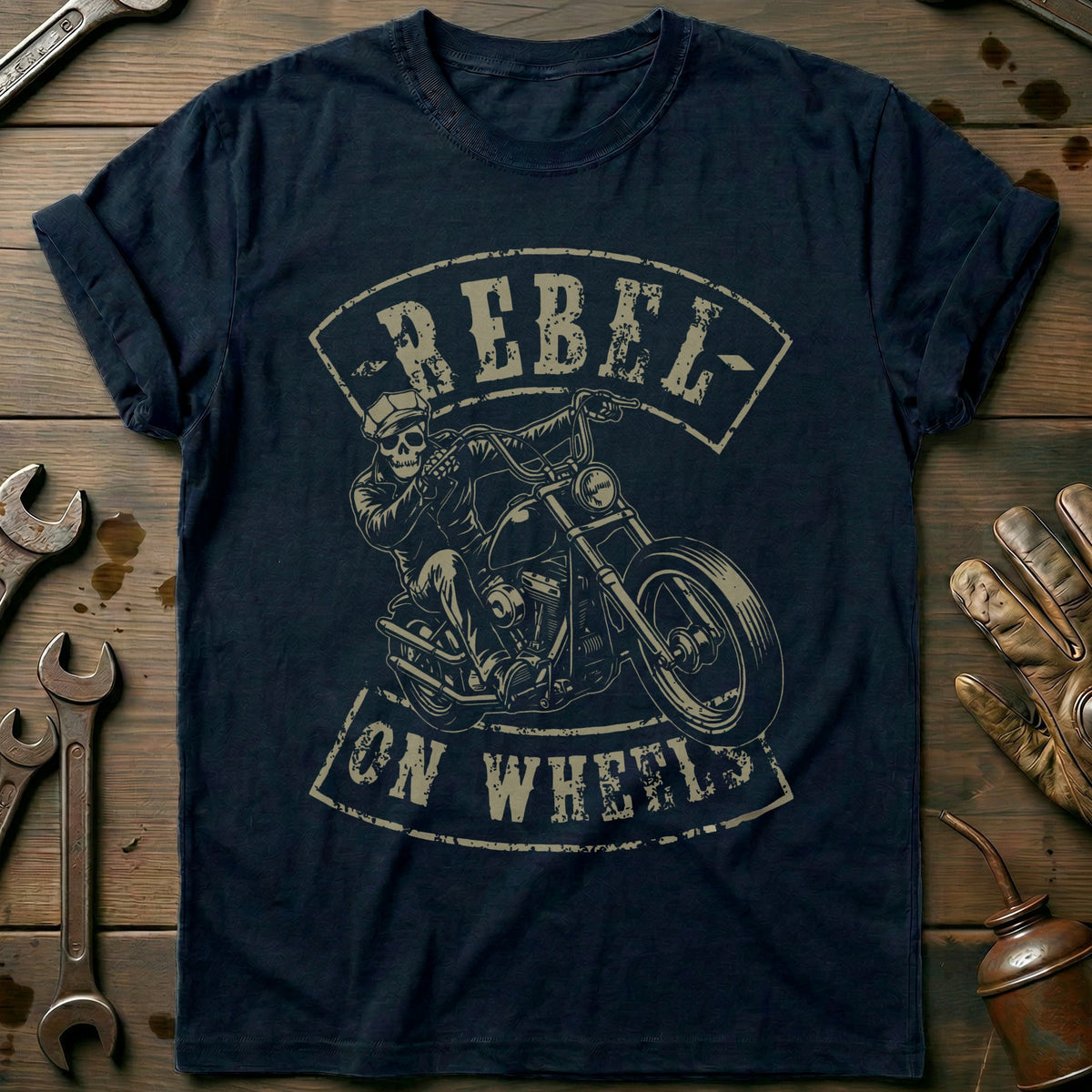 Navy - Rebel On Wheels 2 T Shirt