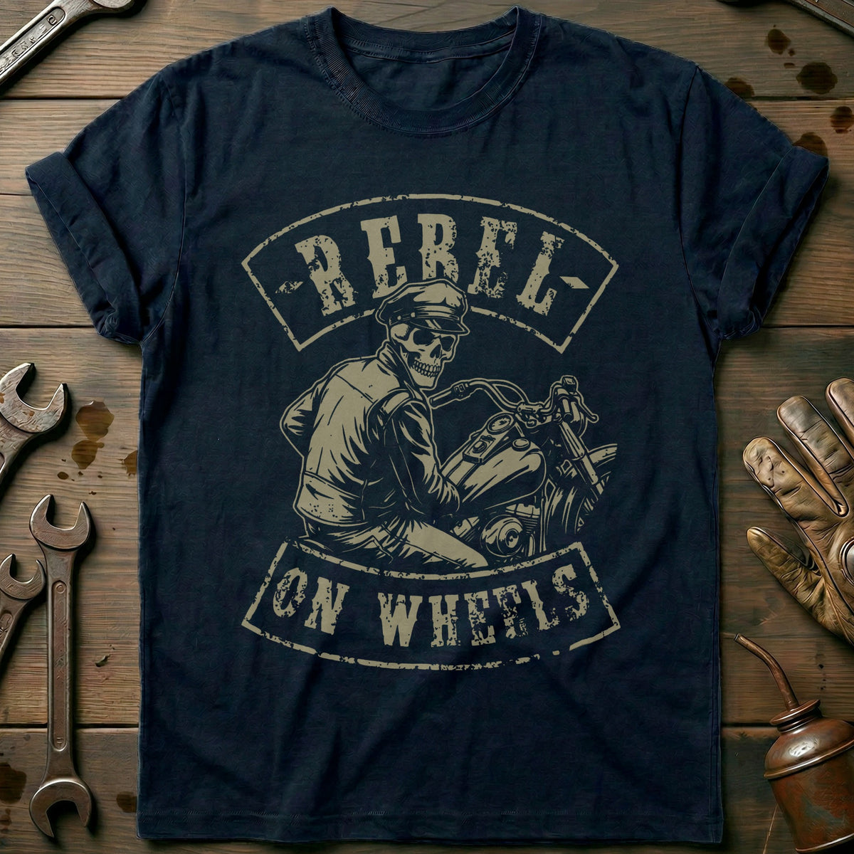 Navy - Rebel On Wheels 7 T Shirt