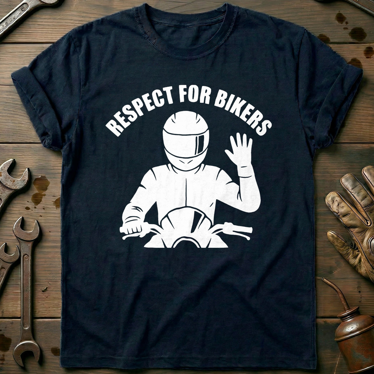 Navy - Respect For Bikers 4 T Shirt