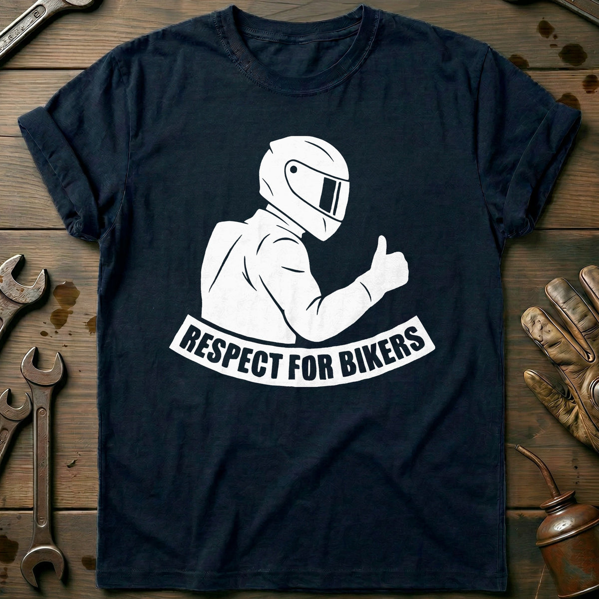 Navy - Respect For Bikers 5 T Shirt