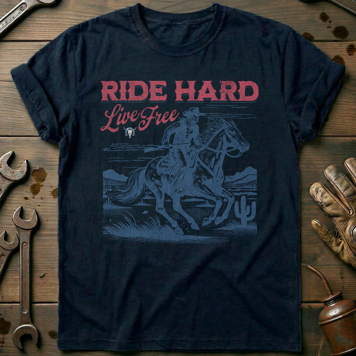 Navy - Ride Hard - Live T-Shirt