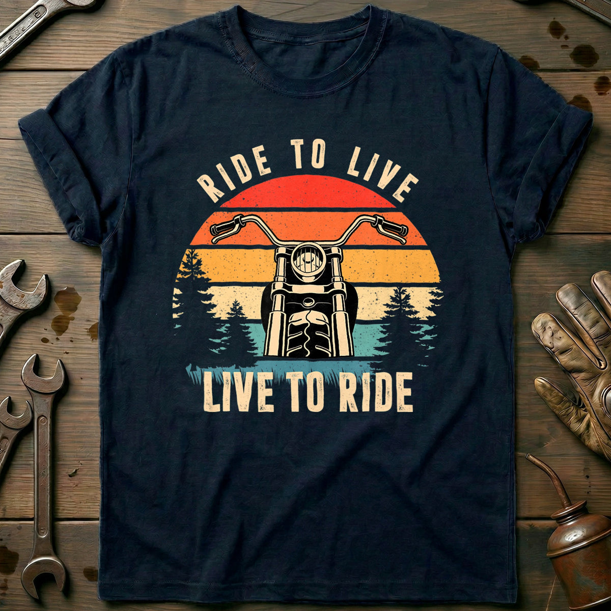 Navy - Ride to Live 643 T-Shirt