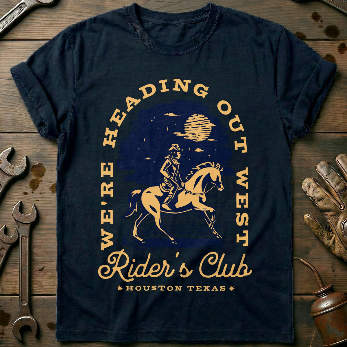 Navy - Riders Club Retro T-Shirt