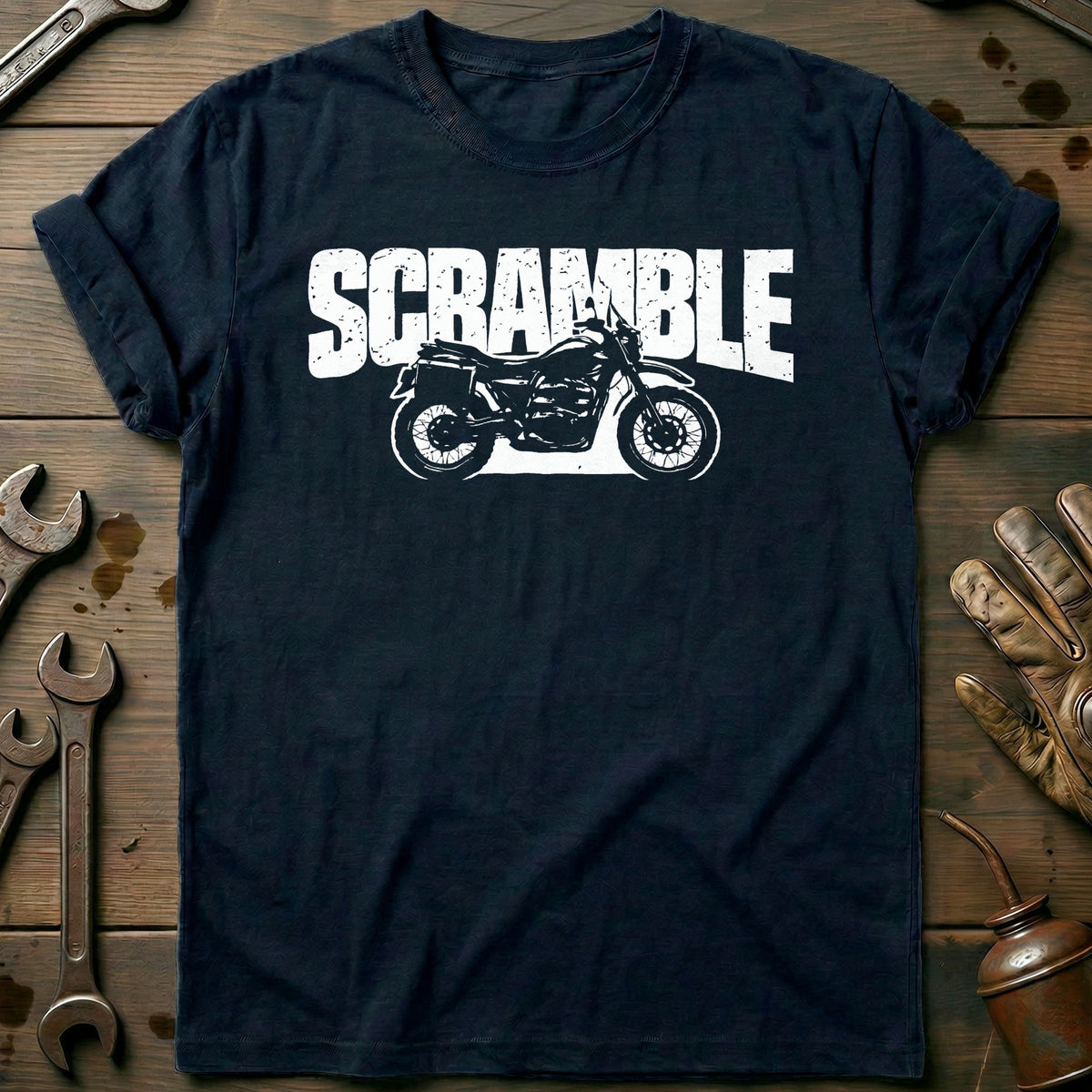 Navy - SCAMBLE MOTORCYCLE 026 T Shirt