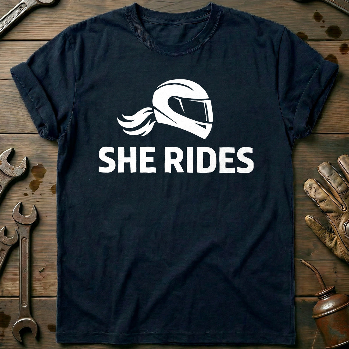 Navy - SHE RIDES 026 T Shirt