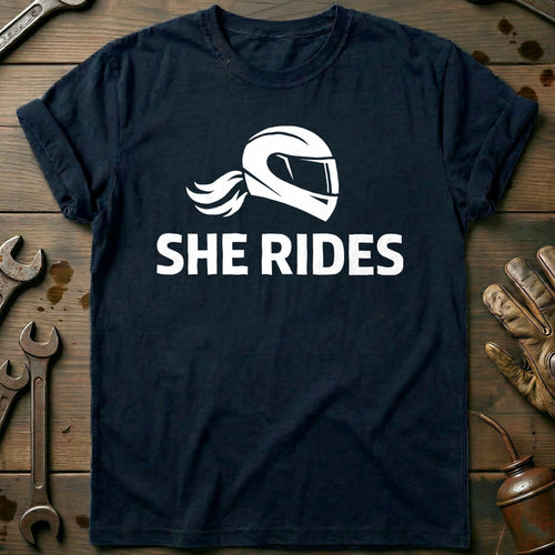 Navy - SHE RIDES 026 T Shirt