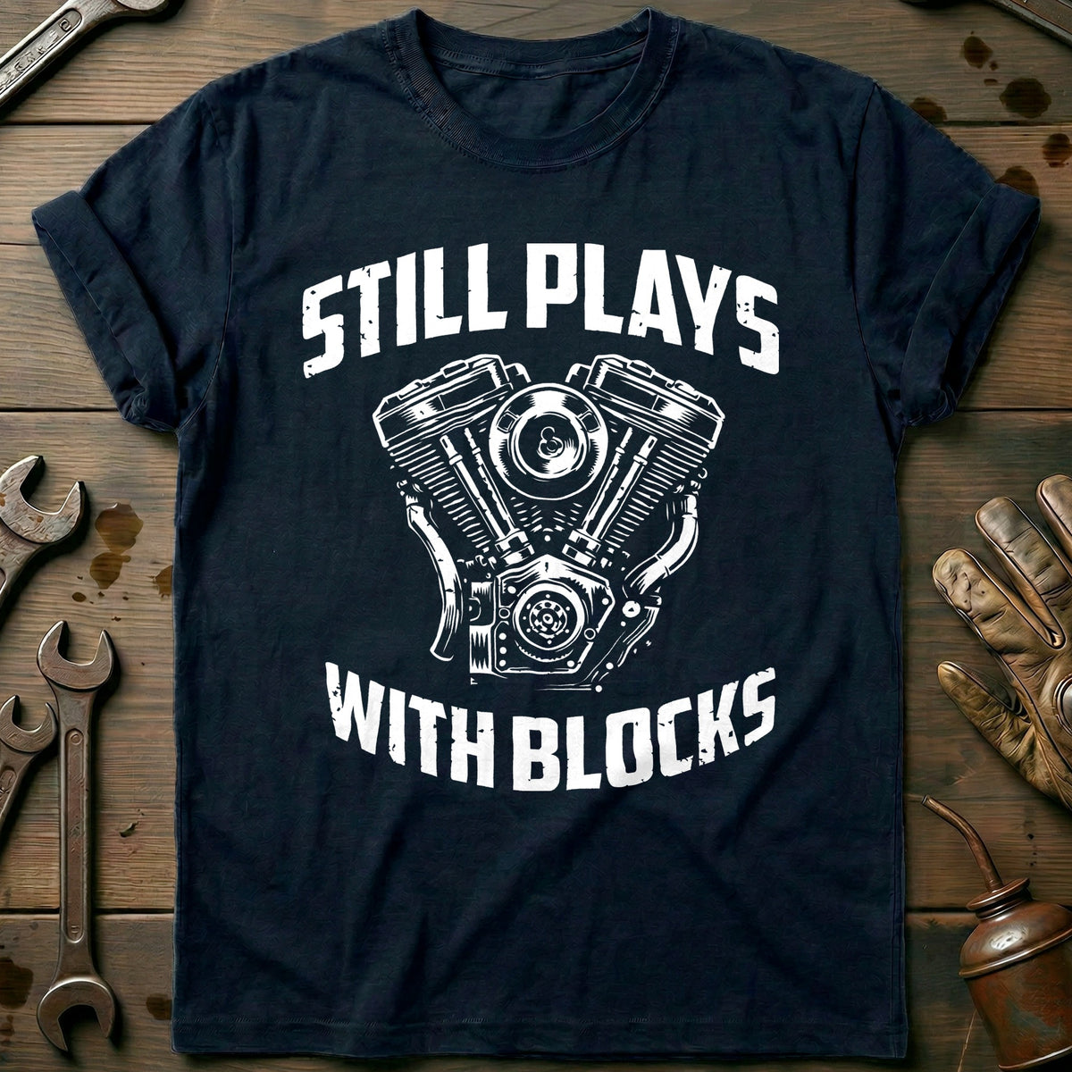 Navy - STILL PLAY BLOCKS 026 T Shirt