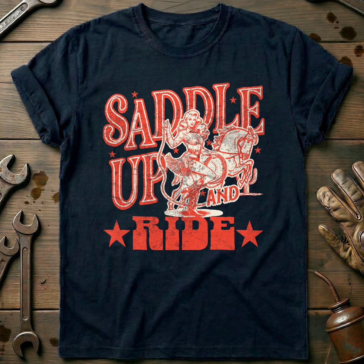 Navy - Saddle Up and T-Shirt