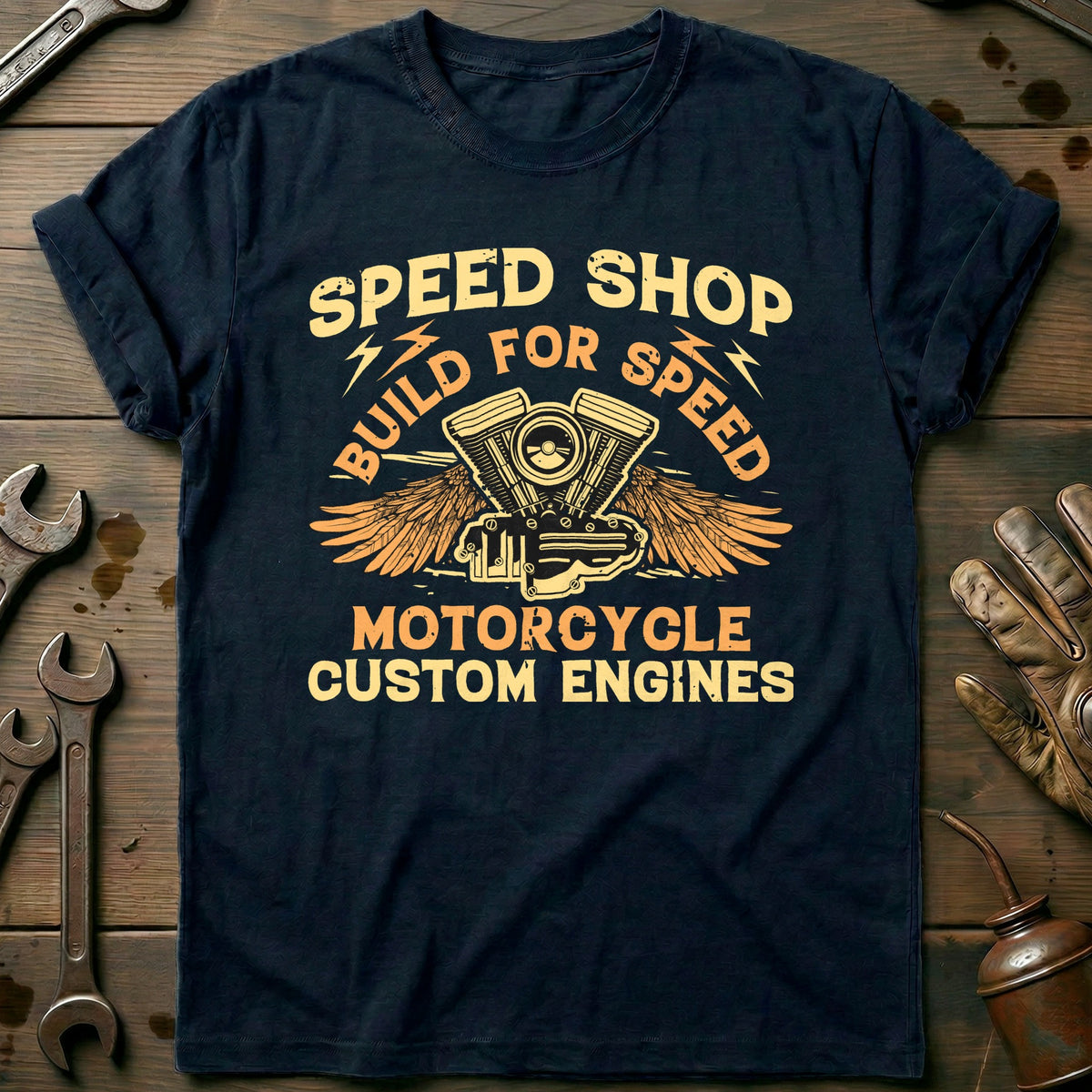 Navy - Speed Shop Custom T-Shirt