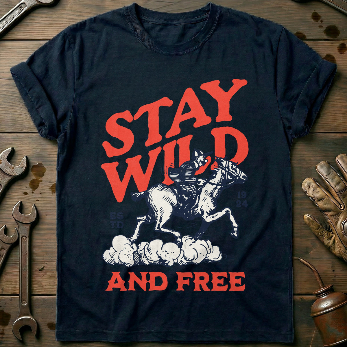 Navy - Stay Wild and T-Shirt
