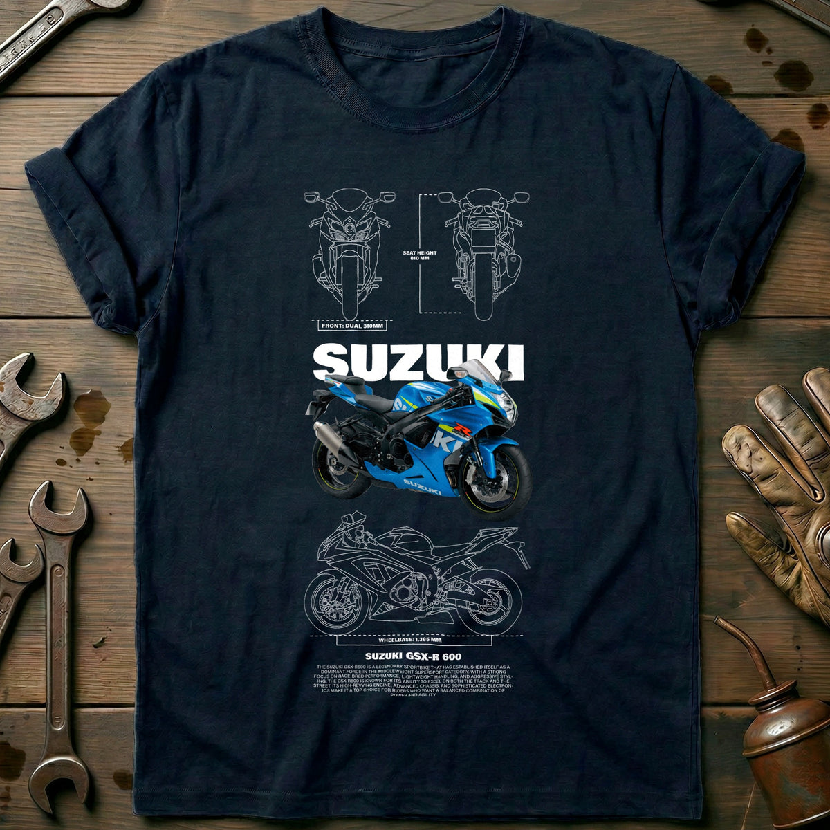 Navy - Suzuki GSX-R 600 T Shirt