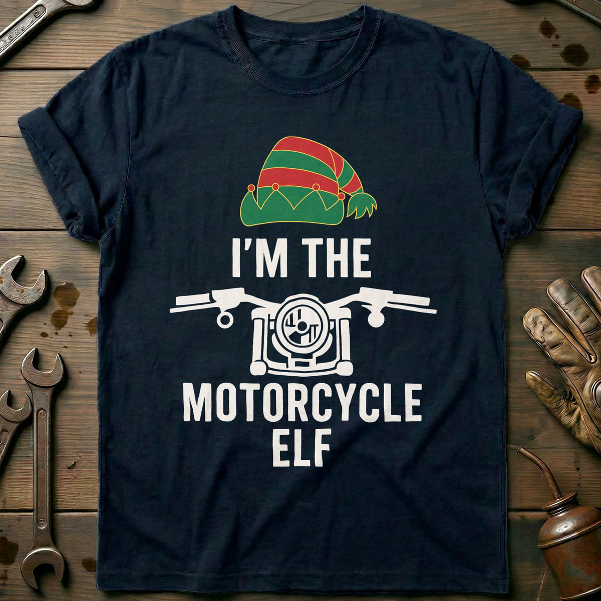 Navy - THE MOTORCYCLE ELF T Shirt