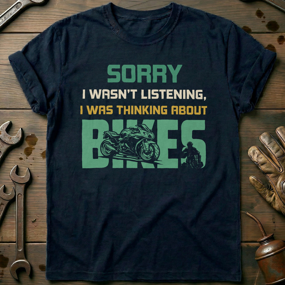 Navy - THINKING ABOUT BIKES 026 T Shirt